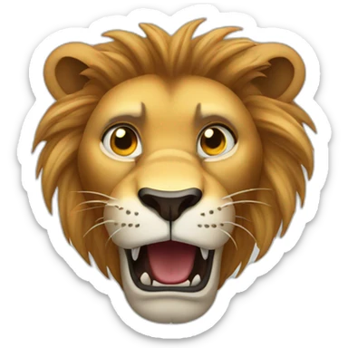 scared lion face sticker