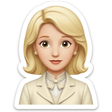 Patty Andrews from The Andrews Sisters with blonde hair, ivory outfit sticker