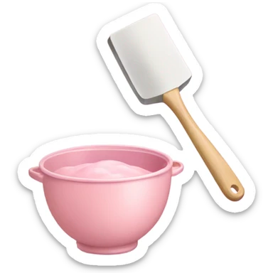 light pink spatula with mixing bowl sticker