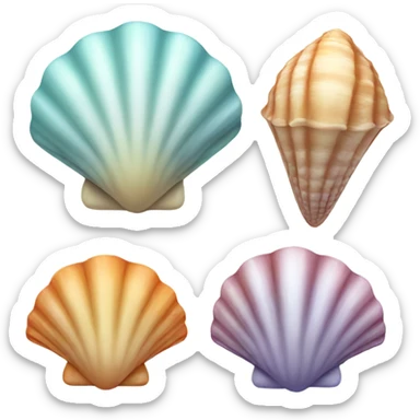 Cute sea shells sticker