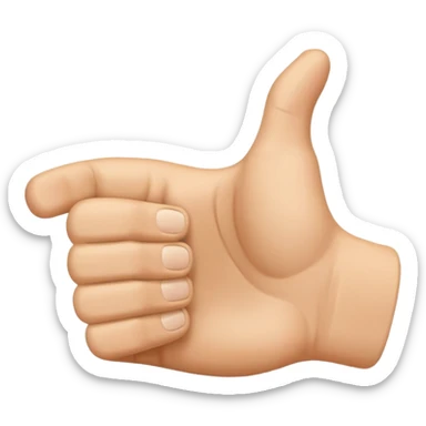 Thumbs up but the thumb is bent at 45 degree angle sticker