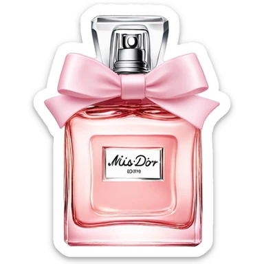 Light pink Miss Dior perfume with bow sticker