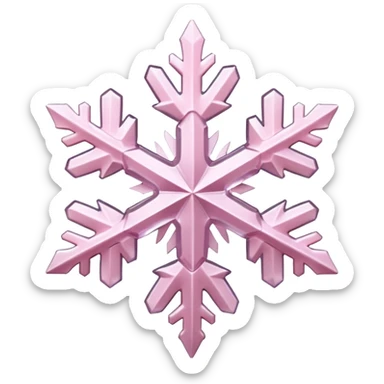 pale pink snow flake 3d bold ice transparent texture like Frozen sticker