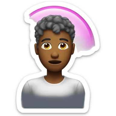 sweating with heart halo sticker