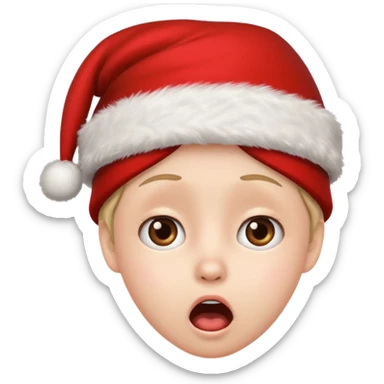  Add a Christmas hat 🎅 to the shocked emoji 😨 to give it a festive touch! sticker