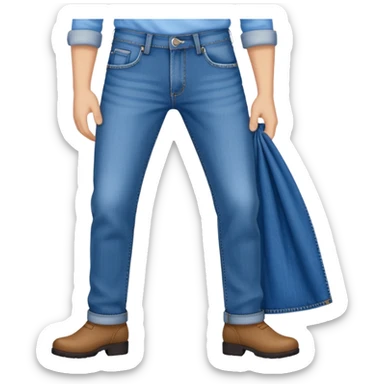 a creative clothing maker making a jeans  sticker