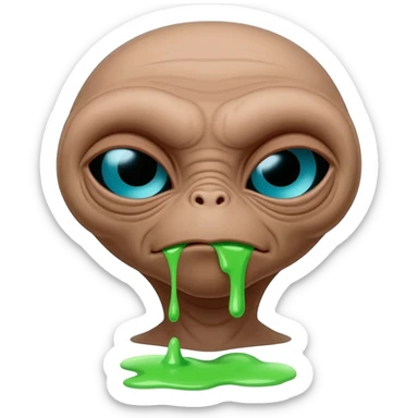 E.T. The Extra-Terrestrial from the movie puking green liquid sticker