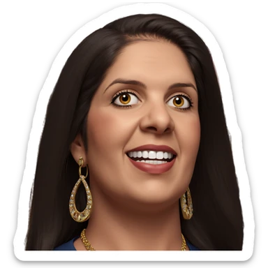 realistic parody of girl with jewelry sticker