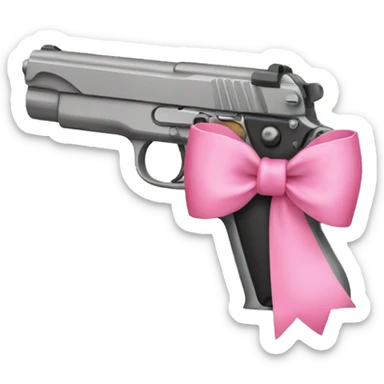 gun with pink bow  sticker