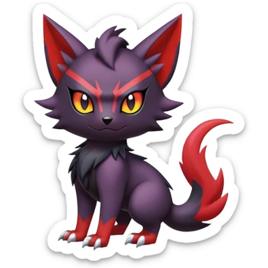 Edgy Cute Cool Kawaii Litten-Noivern-Zoroark-Noibat-Pokemon Full Body  sticker