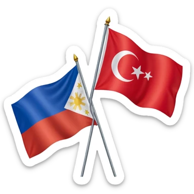 Emoji of half flag of philippines and turkey sticker