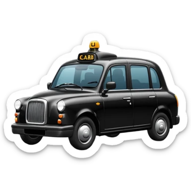 generate an ios genmoji of a black cab that says UBER sticker
