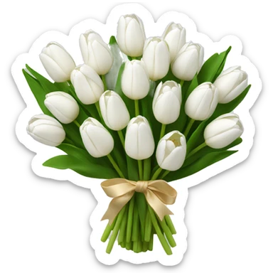 white tulip bouquet  sticker