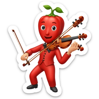 Chili pepper playing the violin sticker