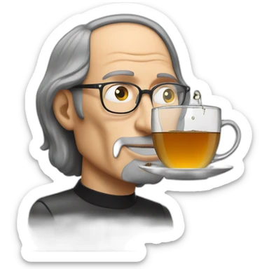 Steve Jobs pours tea sticker