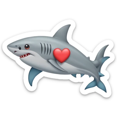 Tiburón con ojos de corazón sticker