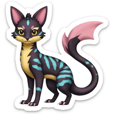 Pastel Salandit-Umbreon-Genet-Noivern-Noibat-Serval-Hybrid (Full body) sticker