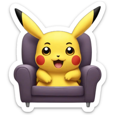 pikachu watching TV sticker
