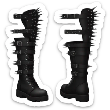 platform boots gothic with spikes sticker