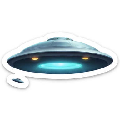 UFO flying a cat sticker