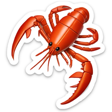 “Cooked red lobster with white rice on a plate, vibrant and simple.” sticker