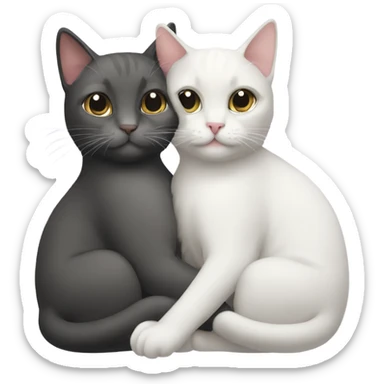 2 cats cuddling sticker