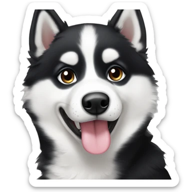 Cute black and white husky with heterochromia sticker