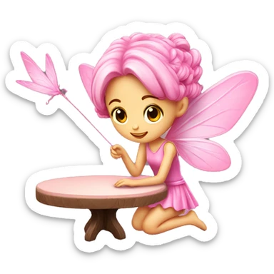 Table pink fairy decoration sticker