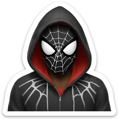 Black Spider-Man with hoodie sticker