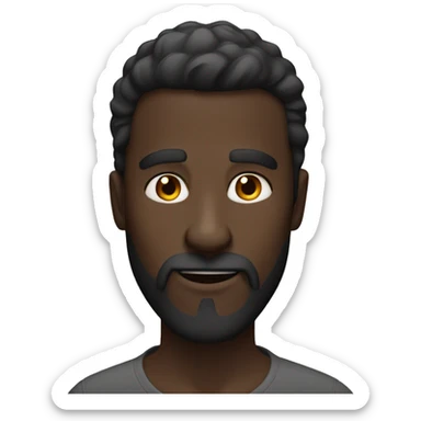 bold guy dark skin small beard over the mout sticker