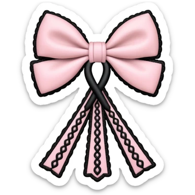 pastle pink ankh with black lace and bows sticker