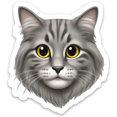 spenny cat gray long haired sticker