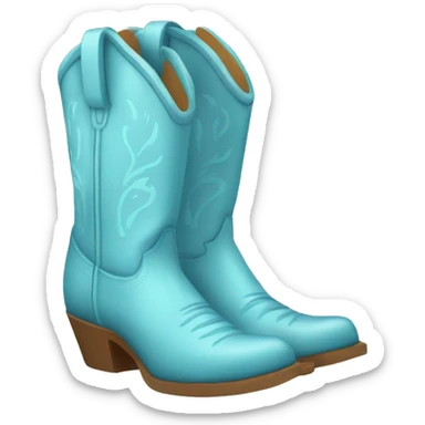 Light blue cowgirl boots sticker