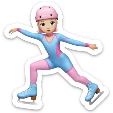 Blue and pink pastel skating suit sticker