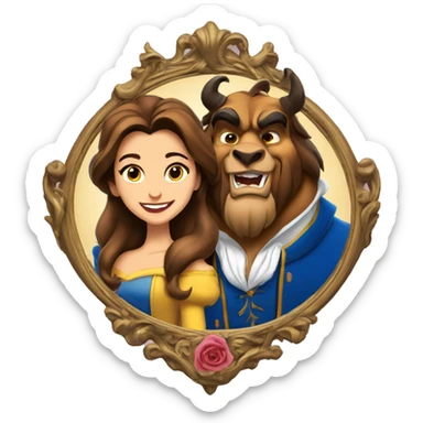 beauty and the beast mirror sticker