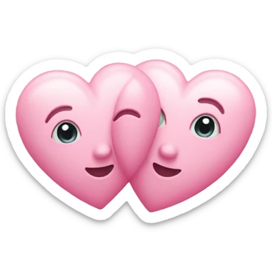 two pastel pink hearts sticker