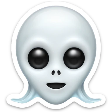 an emoji that combines an alien and a ghost, blending features of both in a playful way sticker