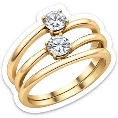 Diamond ring 💍 double rings twist with each other like engagement rings sticker