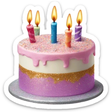 Birthdaycake glitter 33 years sticker