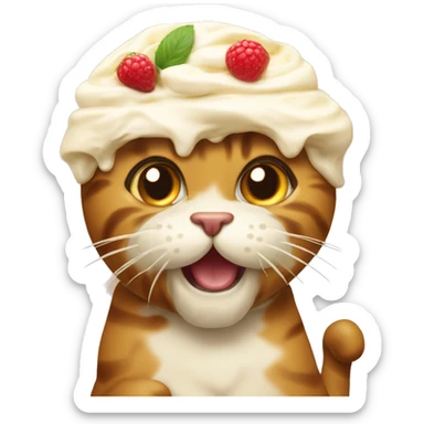 gatto che mangia un gelato  sticker