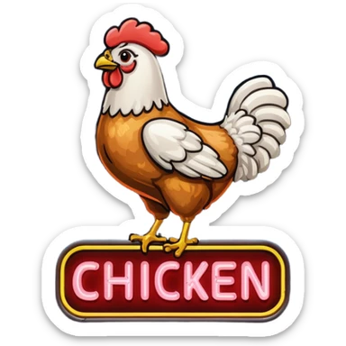 Retro Restaurant Sign Fried Chicken sticker