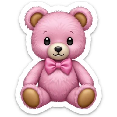 pink bow teddy bear solo sticker