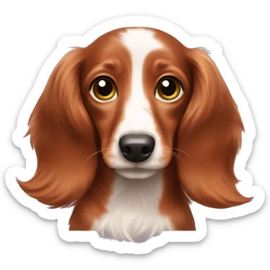 red longhair dachshund puppy sticker