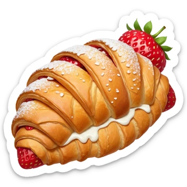 strawberry croissant  sticker