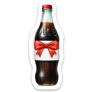 Diet Coke bottle with a bow wrapped around it sticker