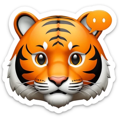 tiger face with AFK speech bubble for Twitch emote sticker