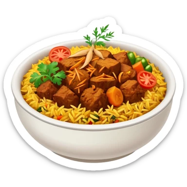 A bowl of biryani sticker