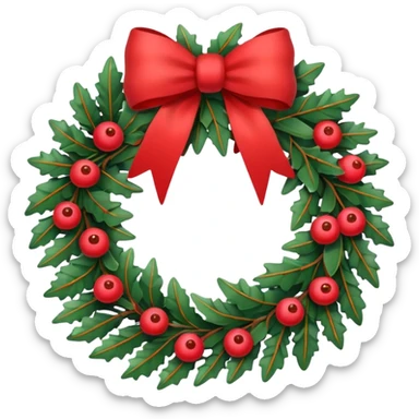 holiday wreath sticker