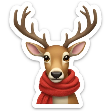 Deer with scarf sticker