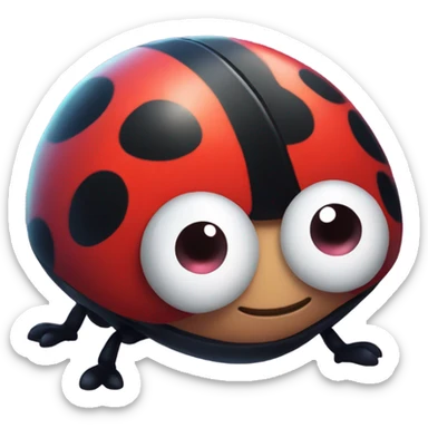 Cute ladybug with heart eyes emoji sticker